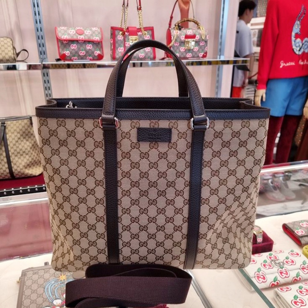 Gucci Tan and Brown Monogram Tote Bag - Picture 4 of 16